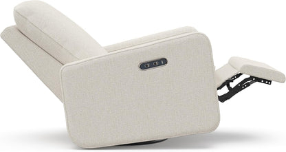 Graco Teddi Power Recliner Swivel Glider, Electronic Power Recline, Oeko-TEX 100 Certified, USB-A & USB-C Charger, Premium Cushioning & Comfort – (Ivory Basketweave)