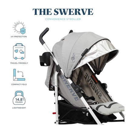 Baby Delight | Swerve Stroller | Lightweight | for Travel & Everyday | Multi-Position Recline | Compact Fold | Extra Storage | Tan