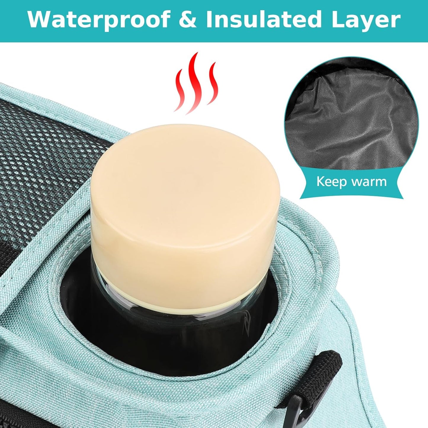Accmor Universal Stroller Organizer with Insulated Cup Holder Detachable Phone Bag and Shoulder Strap,Stroller Bag Caddy Organizer Fits for Uppababy, Baby Jogger, Britax Strollers