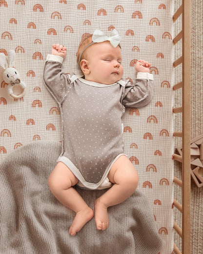 Blissful Diary Muslin Bassinet Sheets for Baby Girls Boys, Boho Soft Cotton Fitted for Oval Hourglass Rectangle Mattress, 2 Pack(Sunshine&Brown)