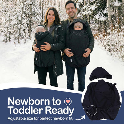 Baby Carrier Cover Winter with Detachable Hood - Windproof & Water-Resistant Winter Car Seat Cover Baby Girl & Boy, Universal Travel Carrier & Stroller Blankets for Babies
