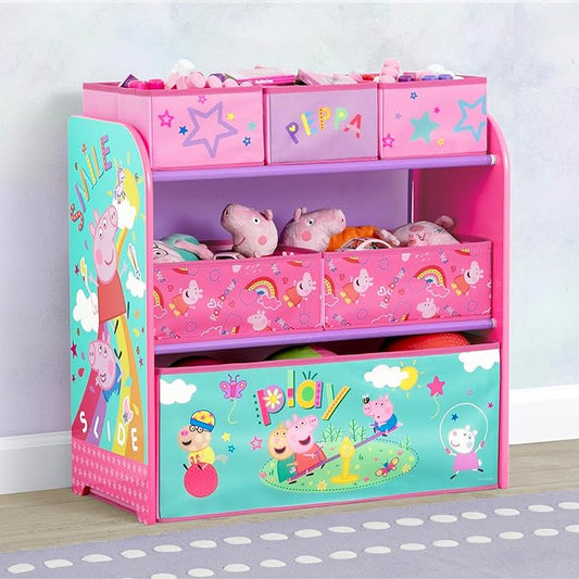 Delta Children - Peppa Pig Design & Store 6 Bin Toy Storage Organizer - Greenguard Gold Certified, Pink