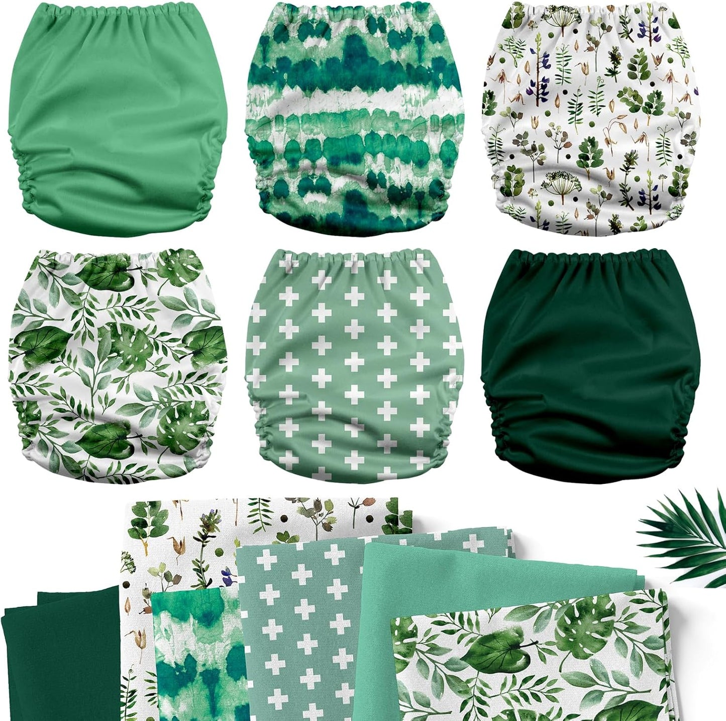 Mama Koala 3.0 Pocket Cloth Diapers for Babies with AWJ Lining, 6 Pack with 6 4-Layer Natural Cloth Diaper Inserts - Reusable and Washable Pocket Diapers(Hardworking Bees) - Colors B