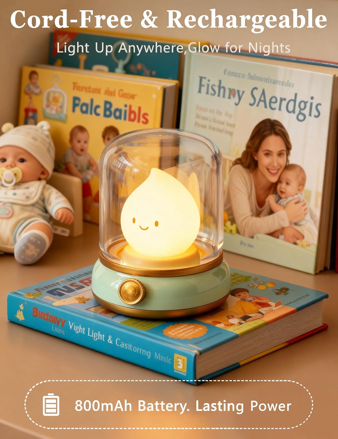 3pcs Cozy Campfire Nightlight Kits, Soothing Nature Sounds, White Noise Night Light for Baby Adult, Rechargeable, Cute Flame Lamp, Best Gift for Kids Bedrooms Camping Trips
