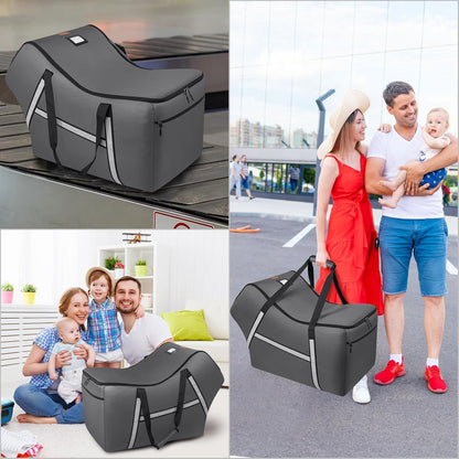 Infant Car Seat Travel Bag for Airplane Compatible with All Nuna Pipa Car Seat and Base,Chicco KeyFit 30 and Base, Padded Car Seat Bags for Air Travel,Car Seat Gate Check Bag with Side Pocket, Black