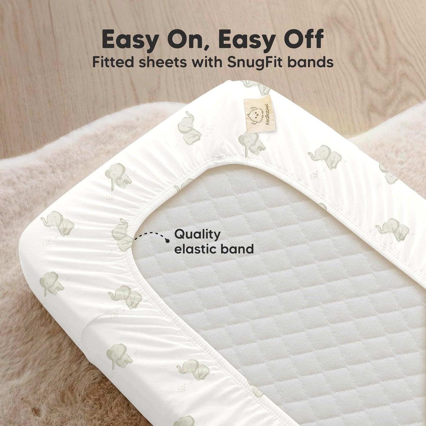 2-Pack Organic Bassinet Sheets for Girls, Boys - 100% Cotton Bassinet Mattress Sheets Compatible with Halo Bassinest Swivel Sleeper, Graco, Baby Delight, Chicco, Unisex Fitted Bassinet Sheets (Elly)