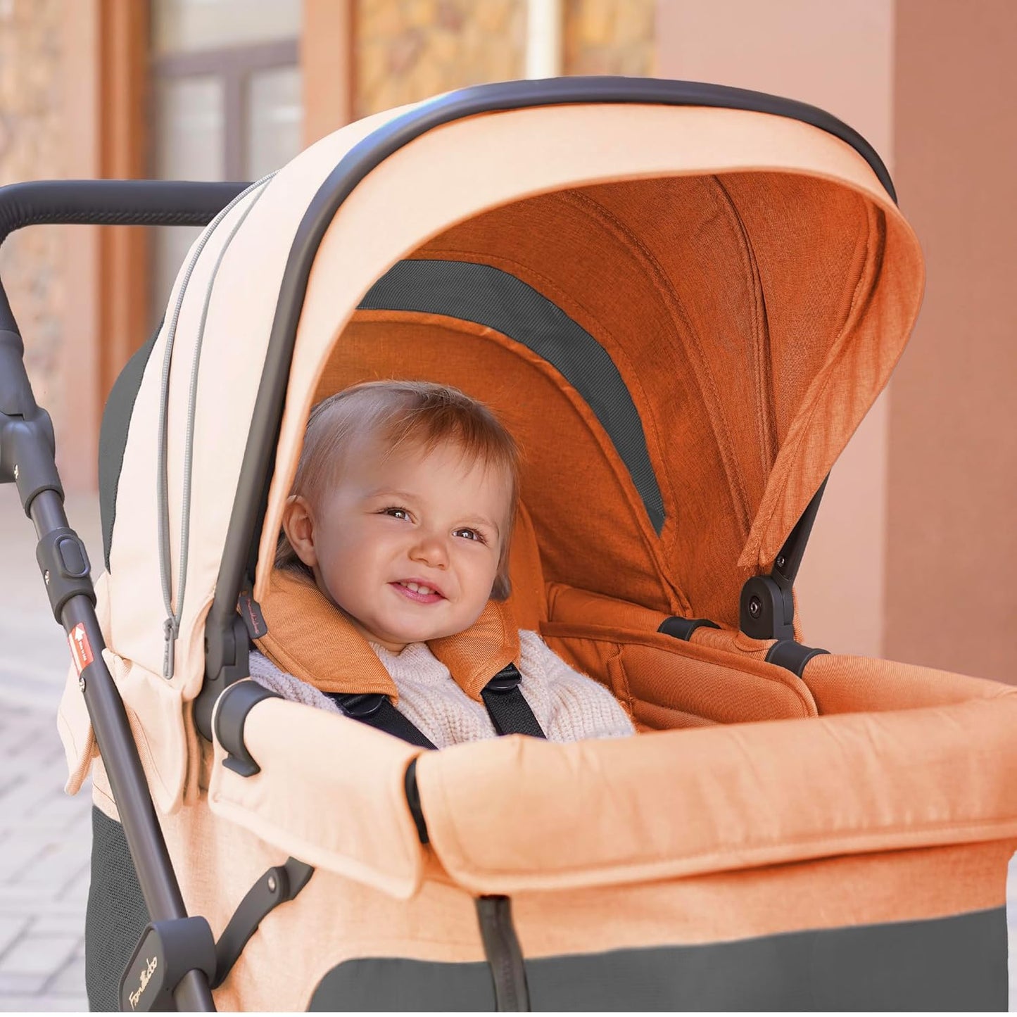 Familidoo Q1 Multi-Use Kids Wagon Stroller – Foldable, Lightweight & All-Terrain for Kids & Pets – 5-Point Safety Harness, Rain Cover & Compact Travel Design – Supports Up to 132 lbs (Sage Green)