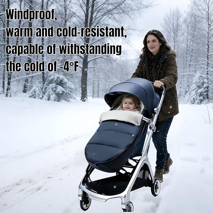 Waterproof Thickened Universal Stroller Blanket - Baby/Toddler Stroller Footmuff, Sleeping Bag & Bunting, Cold-Weather Winter Cover(Black)