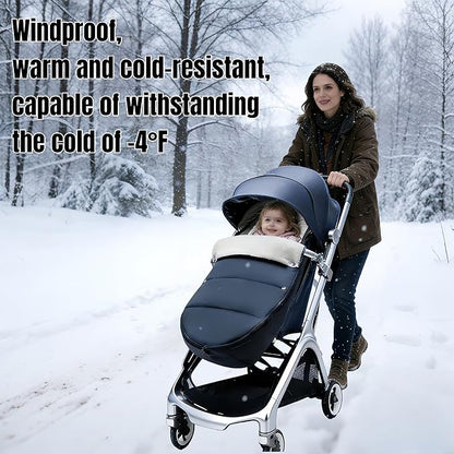 Waterproof Thickened Universal Stroller Blanket - Baby/Toddler Stroller Footmuff, Sleeping Bag & Bunting, Cold-Weather Winter Cover(Black)
