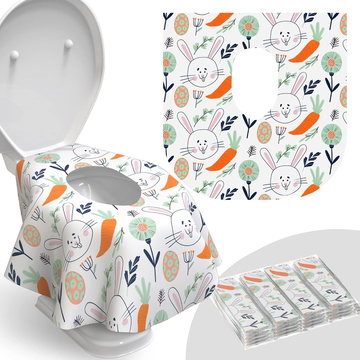 Relyo Disposable Toilet Seat Cover for Travel – 20 Pack with Covers Wrapped in Sets of 2, Non-Flushable Liners, Fits Most Seats – Kids, Toddlers, Adults (Dinosaurs, 20)