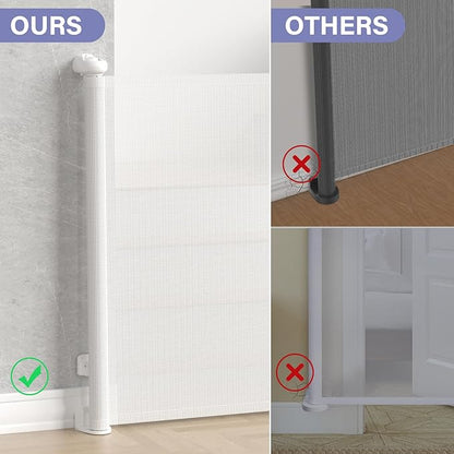 Retractable Baby Gates No Drilling, PRObebi Retractable Dog Gate for the House Extends to 54" Wide 33" Tall, Gates for Baby Indoor, Stair Gate for Outdoor, Staris, Hallways, Doorways, Deck, Porch