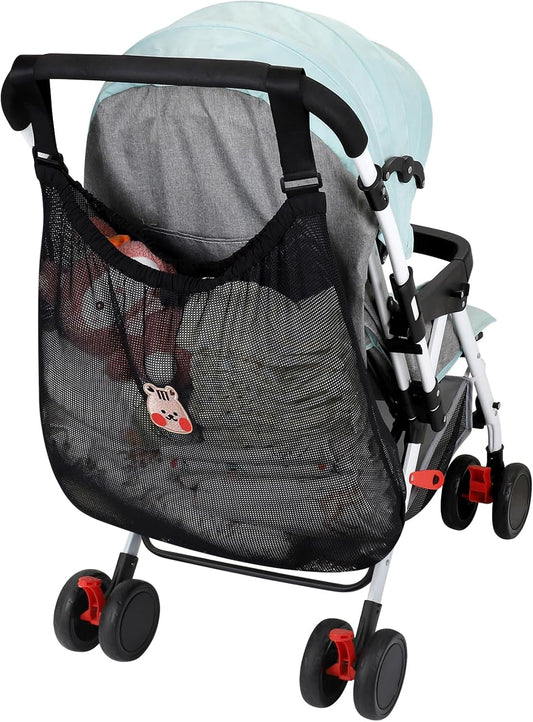 Accmor Universal Stroller Organizer, Large Storage Stroller Bag Fits for Uppababy, Nuna, Britax, Doona Strollers, Non-Slip Adjustable Storage Mesh Caddy Accessories for Stroller Crib