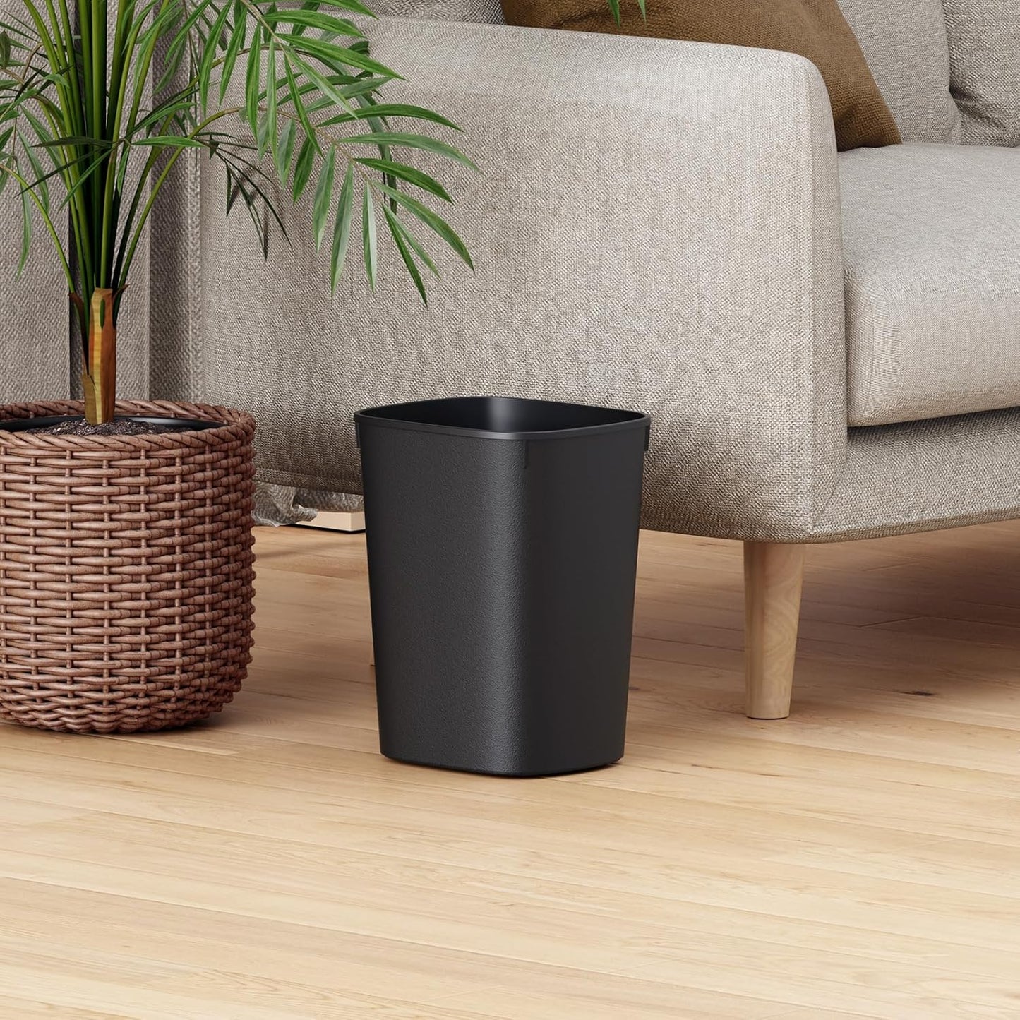 CEROELDA 3 Pack Bathroom Trash Can with Lid, 10L/2.6 Gal Small Garbage Can with Press Top Lid, Slim Plastic Waste Basket for Toilet, Office, Bedroom (Muti 1)