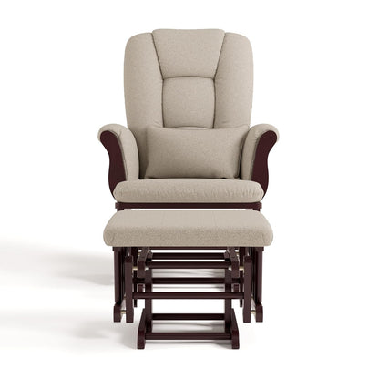 Storkcraft Tuscany Glider with Ottoman (Black/Gray) — GREENGUARD Gold Certified, Bonus Lumbar Cushion Included, Solid Wood Base, Smooth Motion, Award-Winning Nursery Rocking Chair, Glider and Ottoman