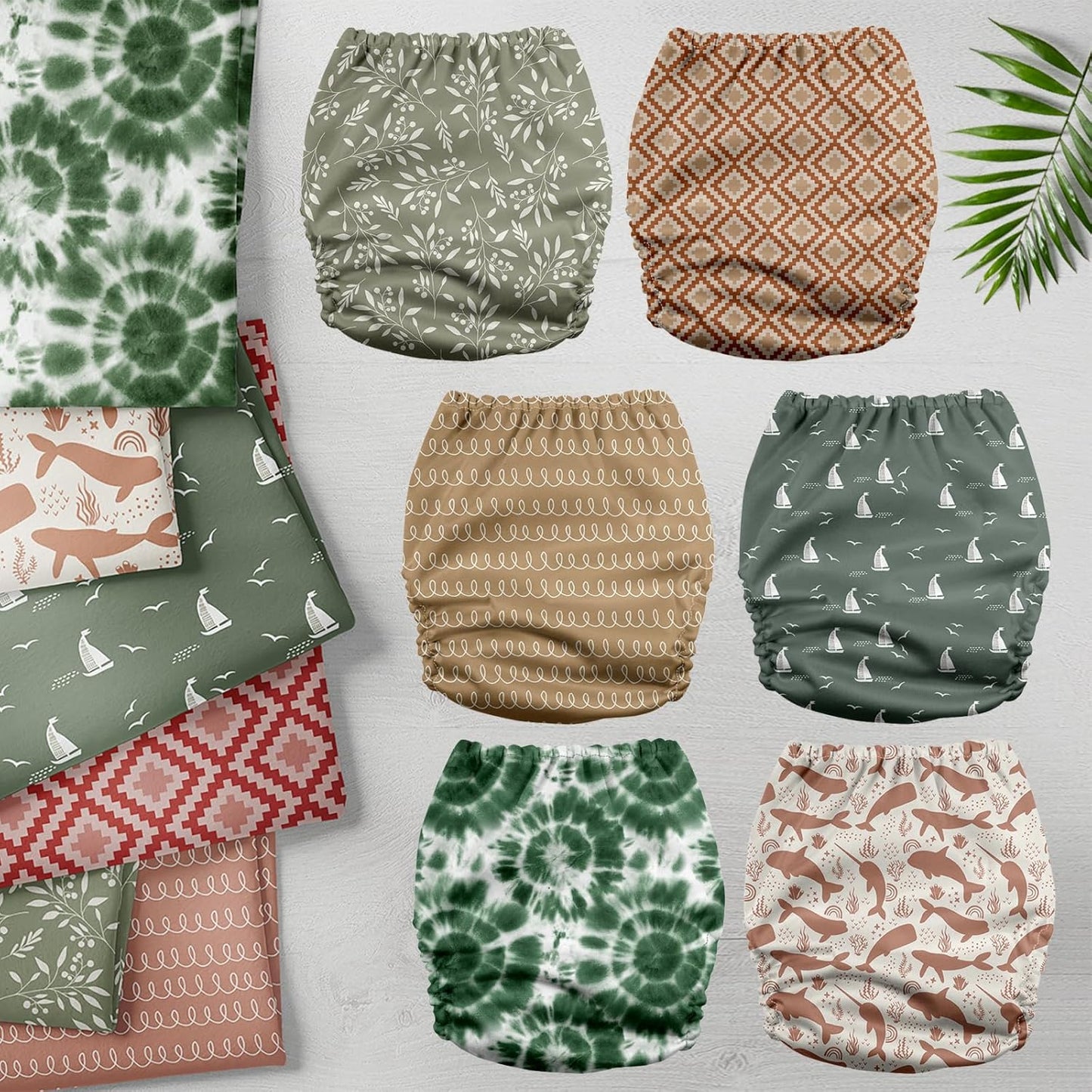 Mama Koala 3.0 Pocket Cloth Diapers for Babies with AWJ Lining, 6 Pack with 6 4-Layer Natural Cloth Diaper Inserts - Reusable and Washable Pocket Diapers(Hardworking Bees) - Colors B