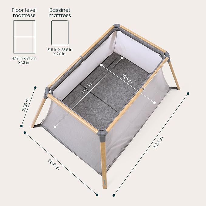 Tutti Bambini CoZee® Go 3-in-1 Portable Bassinet, Baby Playpen & Travel Crib | Foldable Playard with Mattress Included | Birth to 3 Years (Oak & Charcoal) | Baby essentials, Travel essentials, Baby registry search