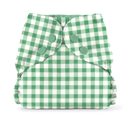 Esembly Cloth Diaper Cover - Reusable Swim Diaper, Waterproof, Breathable - Adjustable Outer Layer Over Absorbent Inner for Blowout Protection - Sea Glass, Size 2 (18-35lbs)