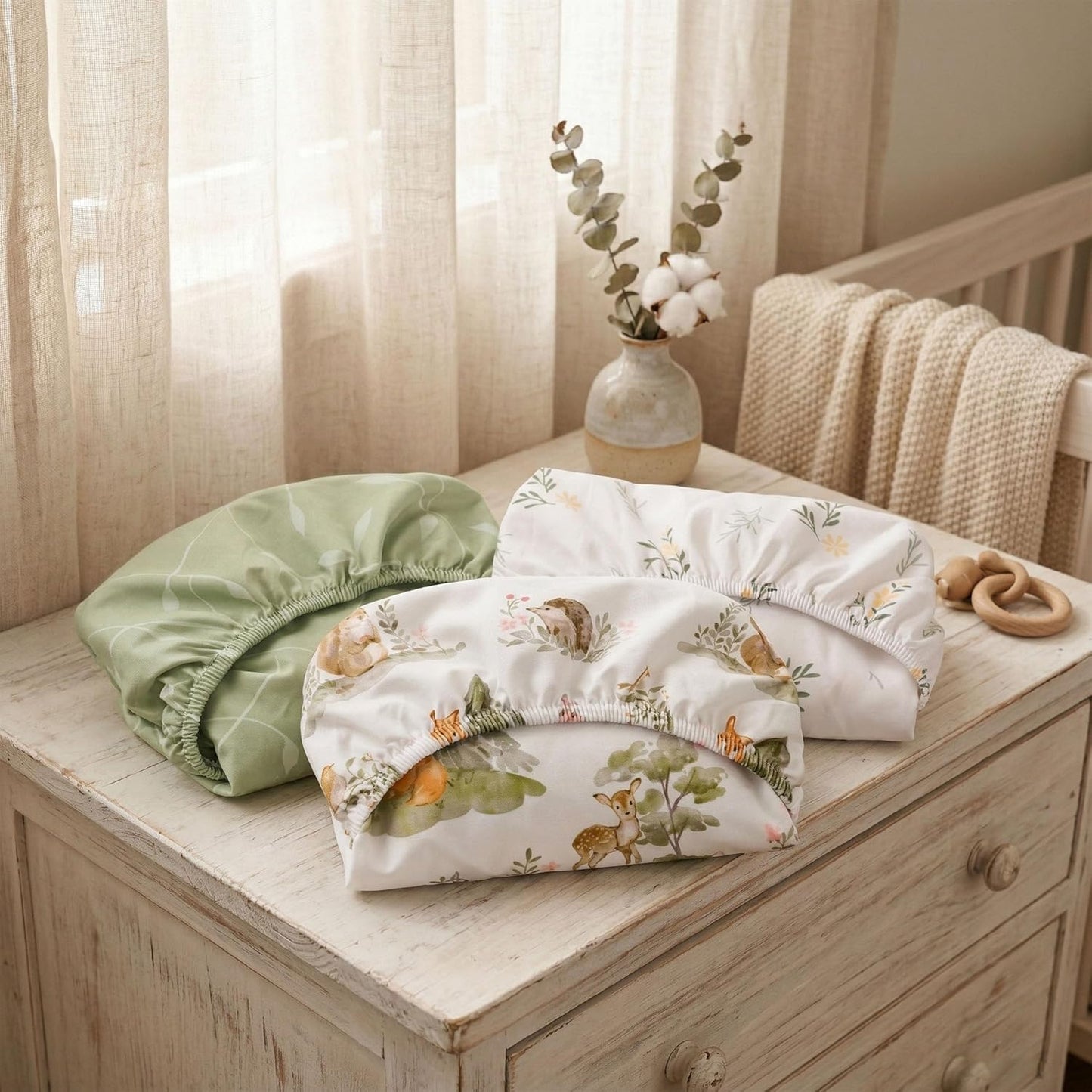 Bedside Sleeper Bassinet Fitted Sheets 20 x 33, 3 Pack Baby Delight Beside Me Dreamer,Babybond,Jimglo,koola,cowiewie,fodoss, Dream On Me Baby Square Bassinet, Pink Animal