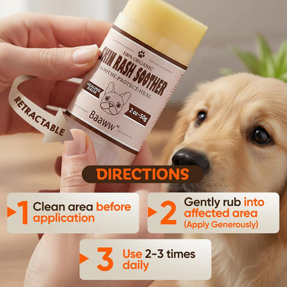 Dog Irritated Skin Relief - Hot Spot Soother Skin Treatment Moisturizer, Anti-Itch & Allergy Dog Lotion, All-Natural Rash Cream for Canines - Soothing Relief for Dry & Itchy Coat - Balm 2 oz