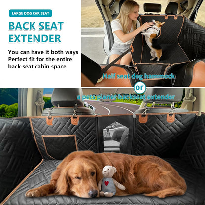 Convertible Furbuddies Back Seat Extender For Dogs 400lb Hard Bottom Dog Bed For Car Back Seat & Half Seat Dog Hammock With Seat Anchor Mesh Window Waterproof Dogs Car Seat Protector For Most Car SUV
