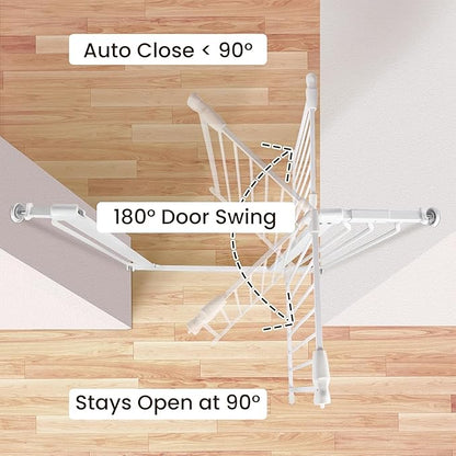 BalanceFrom 29.1-38.5" Easy Walk-Thru Baby and Pet Safety Gate with Hold-Open and Auto-Close – Adjustable Steel Barrier for Stairs, Doorways, and Hallways, No Drilling Installation
