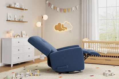 IDEALHOUSE Recliner Chair, 360° Swivel Rocking Glider Chair for Adults with Adjustable Backrest & Footrest, Cozy Linen Upholstered Armchair for Living Rooms, Bedrooms, Apartments, Beige