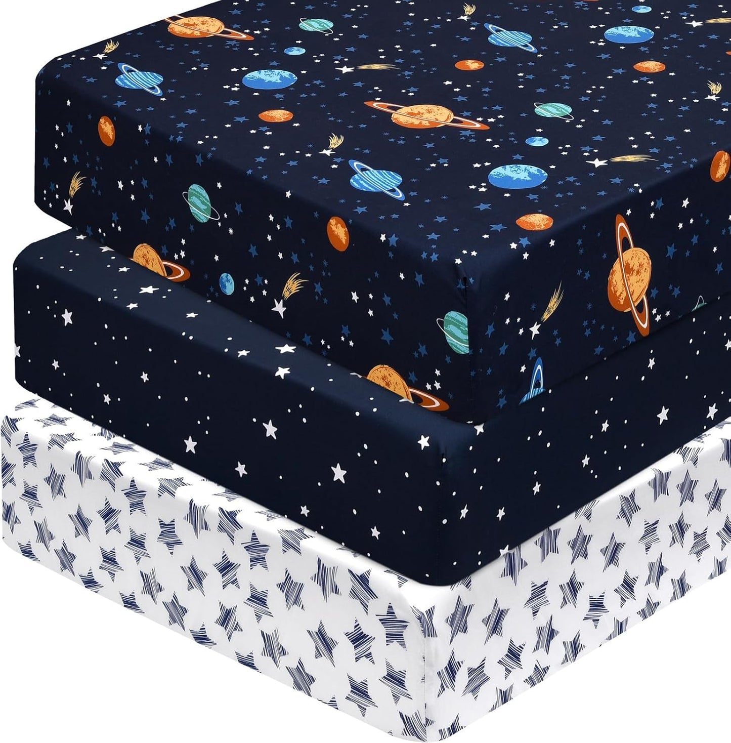 PHF 3 Pack Soft Mini Crib Sheets, Floral & Animal Pack N Play Sheets for Baby Boys Girls, No Slip Universal Fit for Pack N Play, Playard, Portable and Mini Crib Mattresses,Floral & Animal