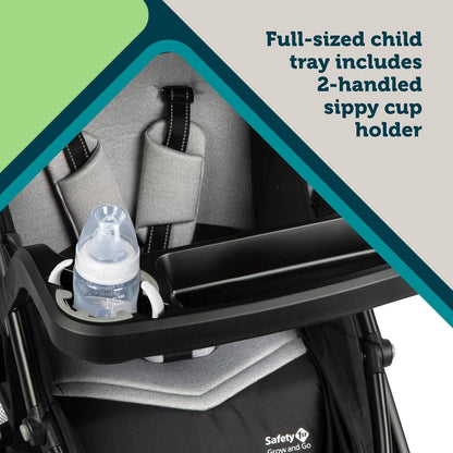 Safety 1st Grow and Go Flex 8-in-1 Car Seat Stroller Combo, Baby Stroller Travel Systems for Infants 4-30 lbs, Stroller and Carseat Combo Set, Night Rider