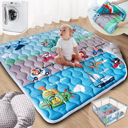 Baby Play Mat, 50x50 Playpen Mat with Super Soft Touch, Activity Mats with Upgraded Anti-Slip Bottom, Machine Washable Crawling Mats for Floor & Picnic (Animal Alphabets)
