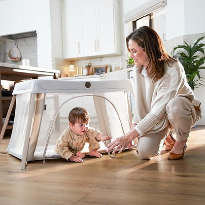 Maxi-Cosi Calao Travel Playard, Infant Bassinet, Toddler Playpen, Portable, Lightweight, Foldable, Easy Setup, with Carry Bag, Breathable Mesh, Classic Slate