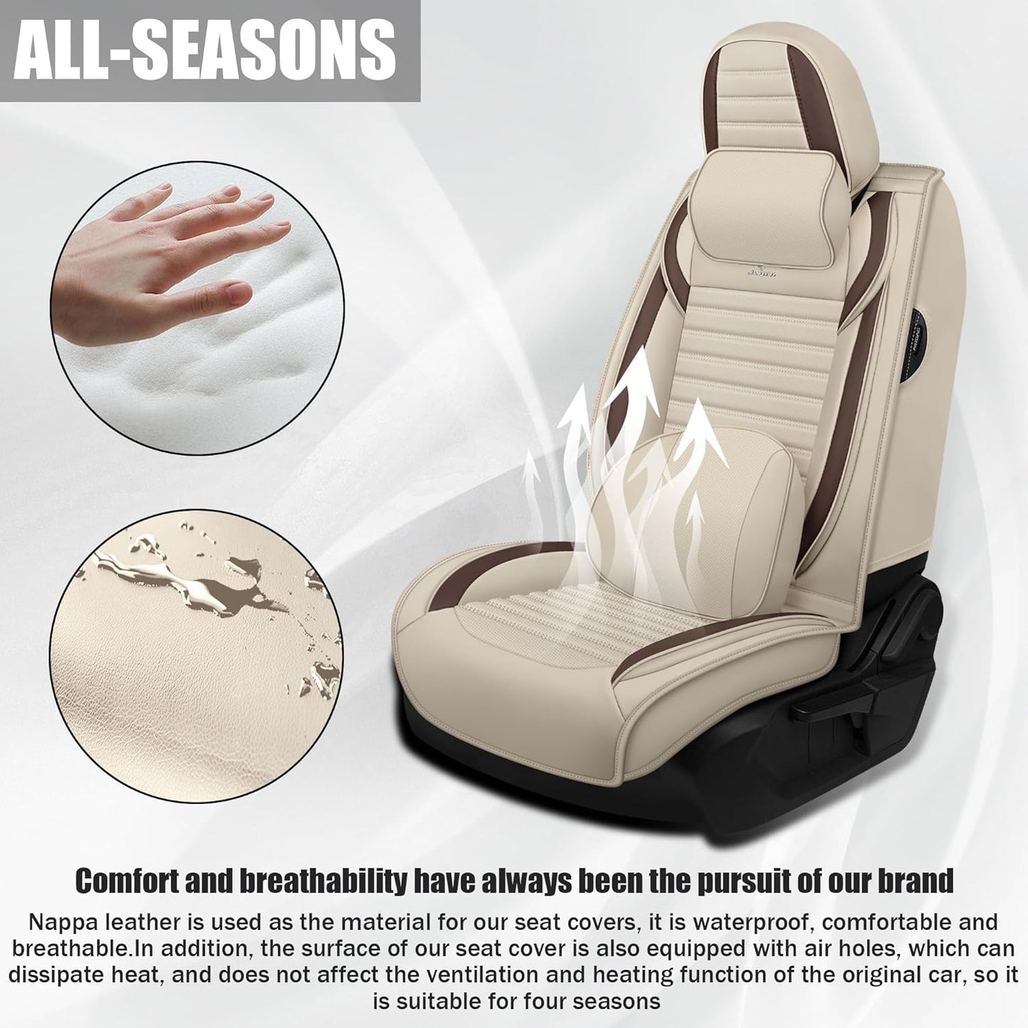 Seat Covers Fit for Mini Convertible 2009-2025 Premium Leather Car Seat Covers, Waterproof Non-Slip and Airbag Compatible, Fashion Car Seat Protector (Black Red,Front Set with Pillow)
