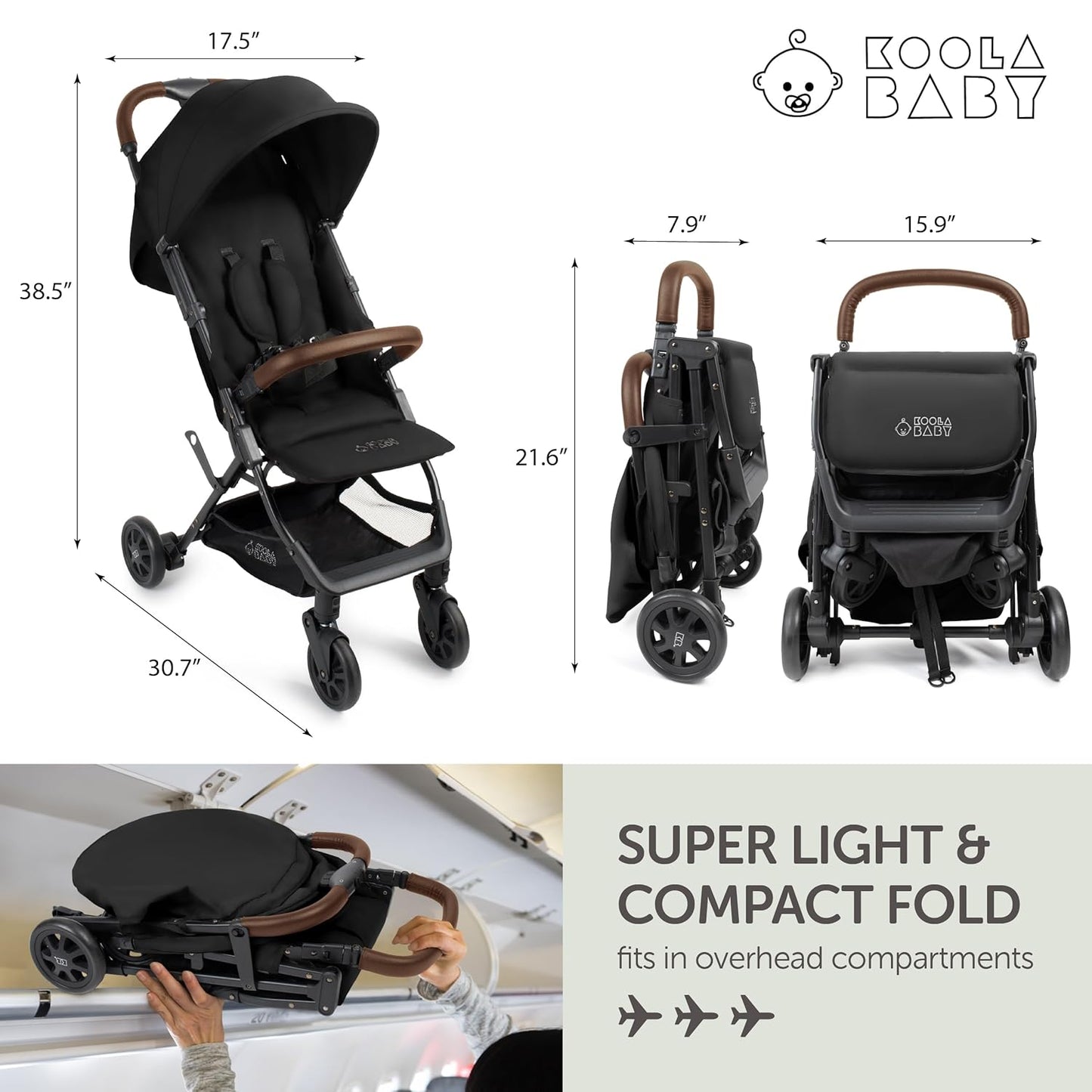 Lightweight Travel Stroller for Baby & Toddlers - Easy Fold & Compact Stroller with Canopy, Storage Basket, Multi-Position Recline & Convenient One-Hand Fold (Grey)