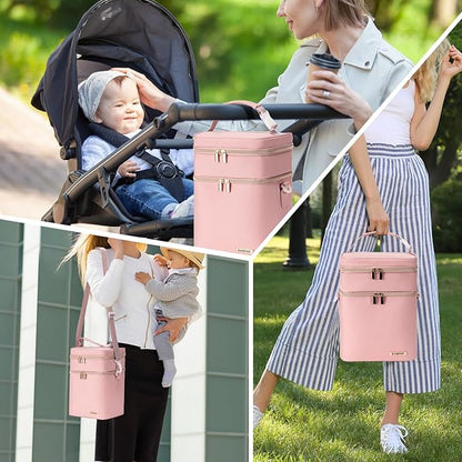 Breastmilk Cooler Bag with Ice Pack Fits 6 Baby Bottles Up to 9 Ounce