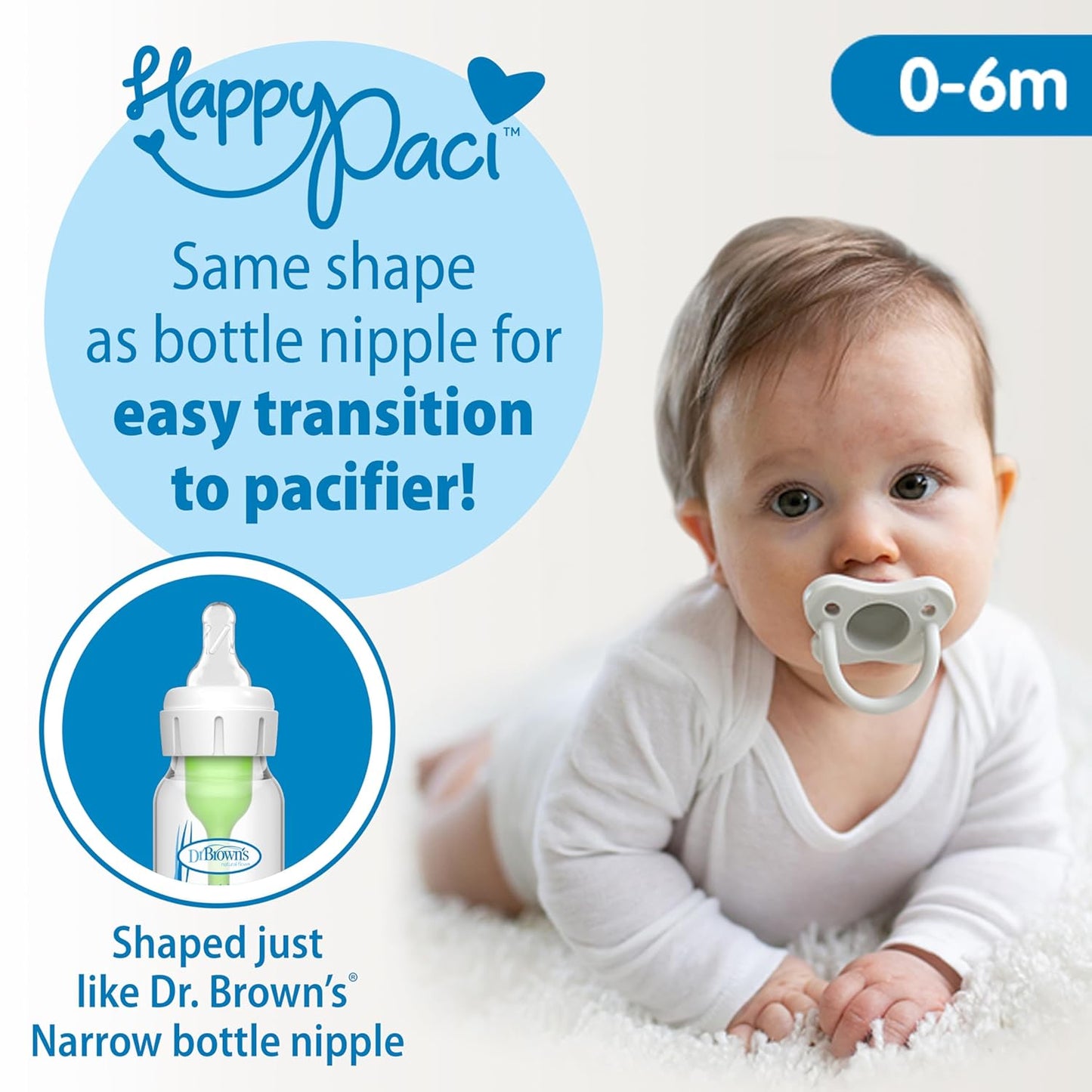 Dr. Brown's Anti-Colic Options+ Narrow Glass Baby Bottle with Level 1 Slow Flow Nipple, BPA-Free, 8 oz/250 mL, 0m+, 4-Pack (Packaging May Vary)