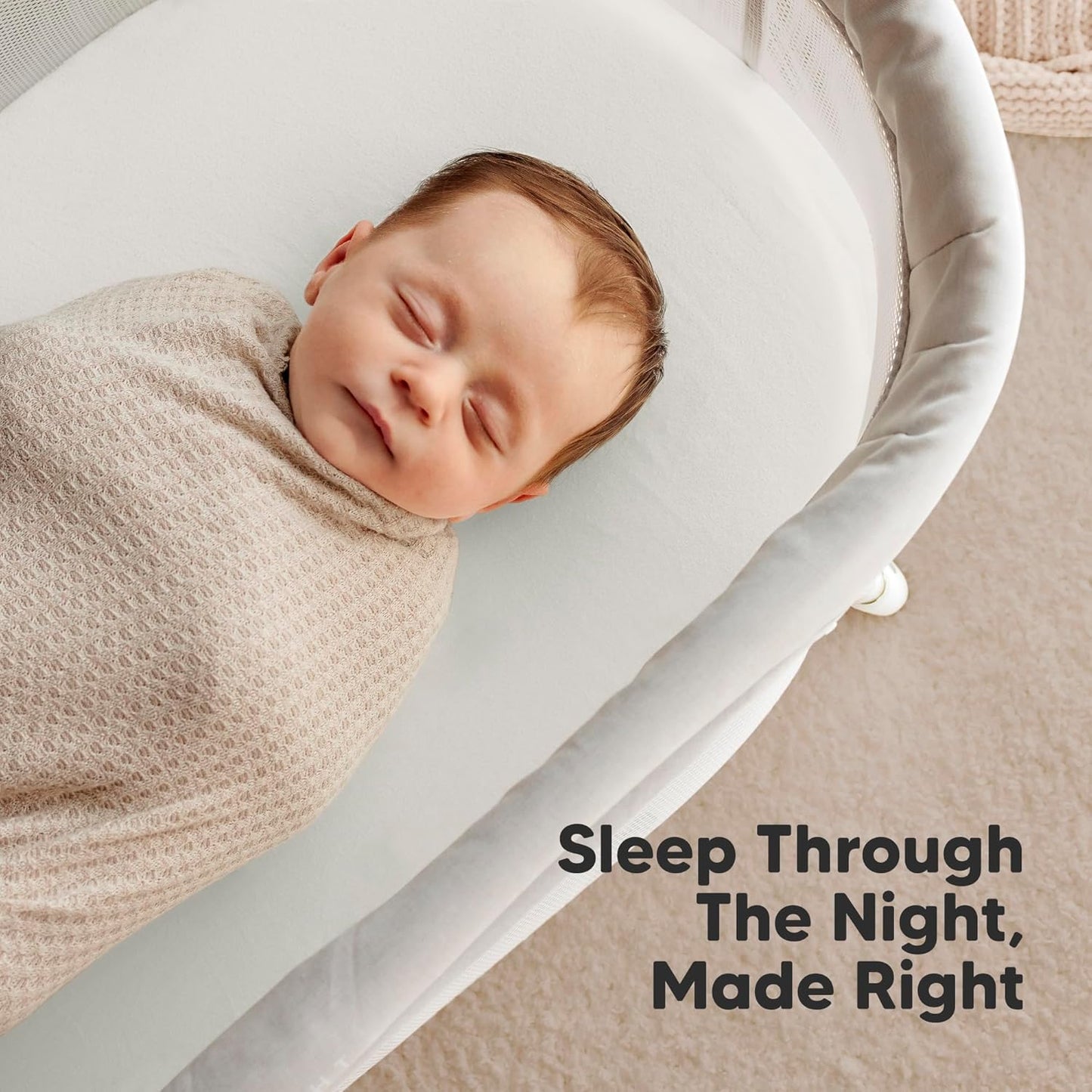 2-Pack Organic Bassinet Sheets for Girls, Boys - 100% Cotton Bassinet Mattress Sheets Compatible with Halo Bassinest Swivel Sleeper, Graco, Baby Delight, Chicco, Unisex Fitted Bassinet Sheets (Elly)