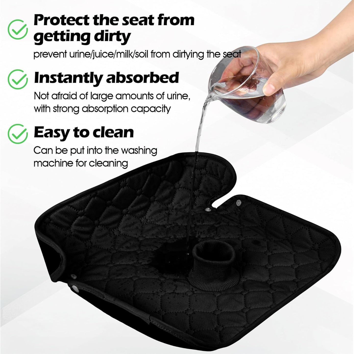 JEYODA ﻿Car Seat Protector for Potty Training Instant Suction Baby Piddle Pad for Baby Seats Reusable Car Seat Liner with Anti Slip for High Chairs, Baby Strollers 2pcs (Blue)