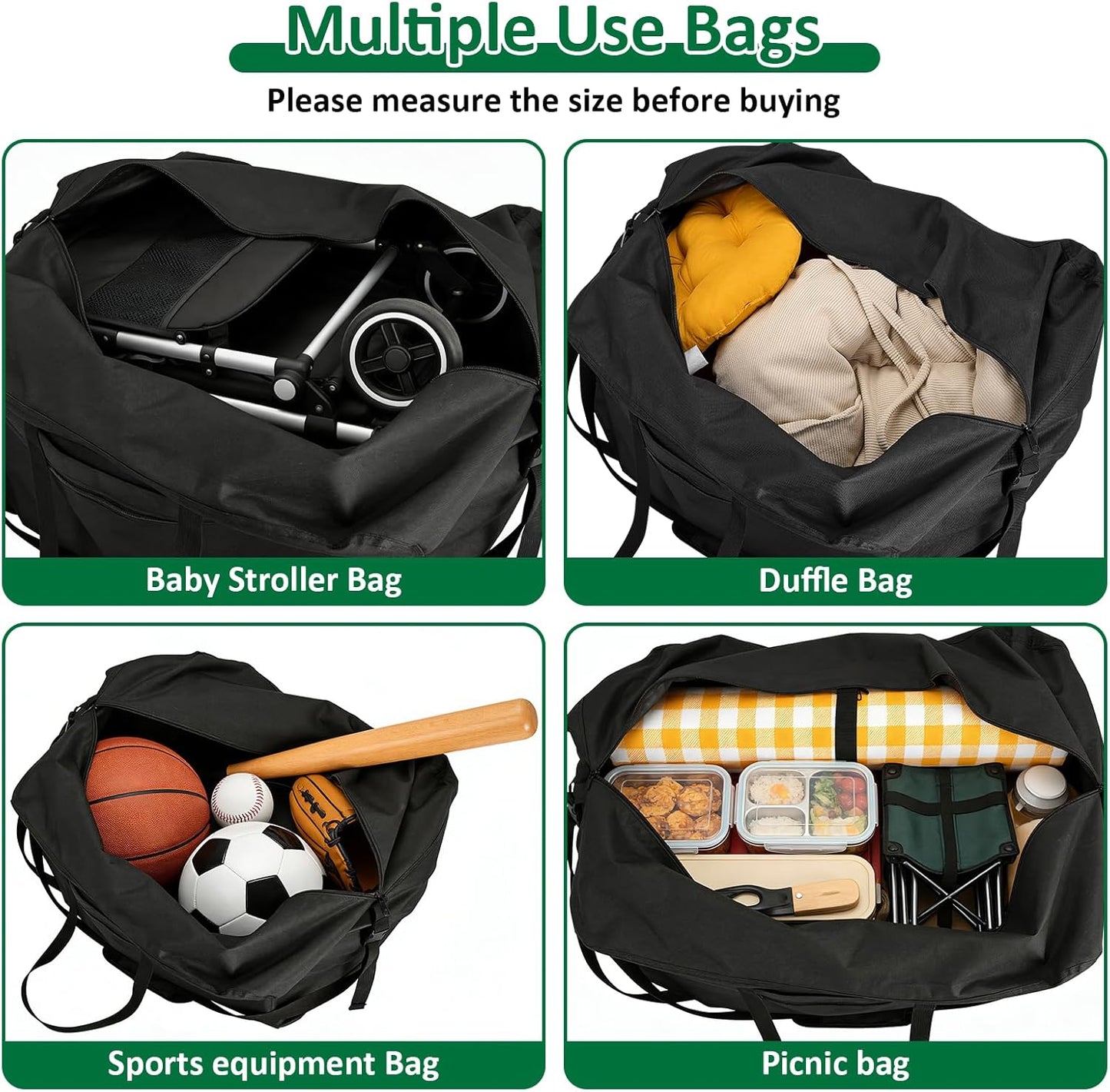Baby Travel Stroller Bag - Compact & Airplane-Friendly Bags for MAMAZING 11.6 Lbs Lightweight Baby Strollers, Waterproof Carry Case for Car and Airplane Traveling, Black