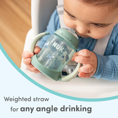 NUK Learner Straw Cup, 10oz, 2-Pack - Toddler Sippy Cup with Soft Straw for Easy Drinking, Suitable for Ages 8 Months and Up, Timeless Collection