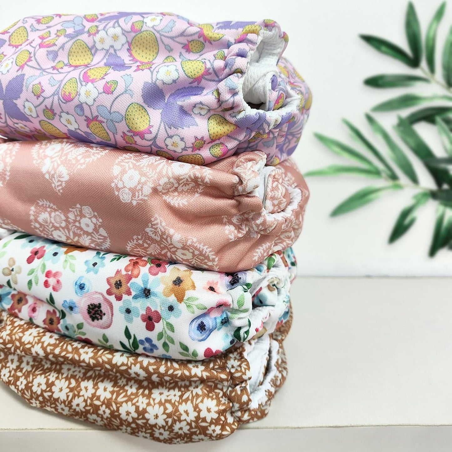 Mama Koala 3.0 Pocket Cloth Diapers for Babies with AWJ Lining, 6 Pack with 6 4-Layer Natural Cloth Diaper Inserts - Reusable and Washable Pocket Diapers(Hardworking Bees) - Colors A