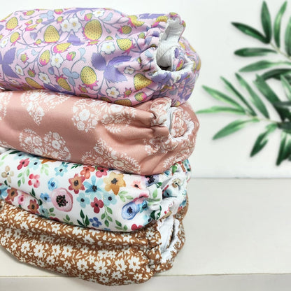 Mama Koala 3.0 Pocket Cloth Diapers for Babies with AWJ Lining, 6 Pack with 6 4-Layer Natural Cloth Diaper Inserts - Reusable and Washable Pocket Diapers(Hardworking Bees) - Colors A