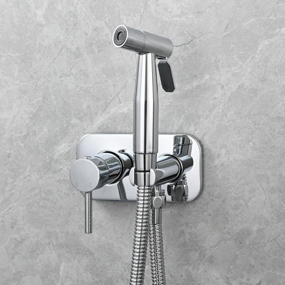 Tecmolog Stainless Steel Bathroom Bidet Sprayer Set Concealed Bidet Sprayer for Toilet Hot and Cold Handheld Cloth Diaper Sprayer Kit