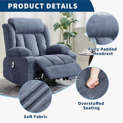 GarveeLife Rocking Recliner Chair for Nursery Glider Recliner with Cup Holder Swivel Rocker with Upholstered Deep Seat Comfy Single Sofa for Living Room Grey