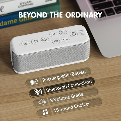 OnLyee White Noise Machine for Office Privacy, USB Rechargeable Sound Machine with 42 Non-Looping Sounds, Auto-Off Timer for Focus, Sleep and Travel