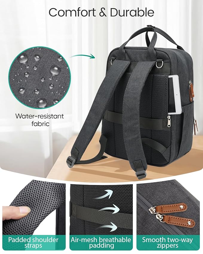 Qualyphant Extra Large Diaper Bag Backpack for Two Kids Twins - Expandable Baby Bag (26-36L), Dual Big Compartments - Includes Changing Pad & Stroller Straps, Unisex Dark Grey