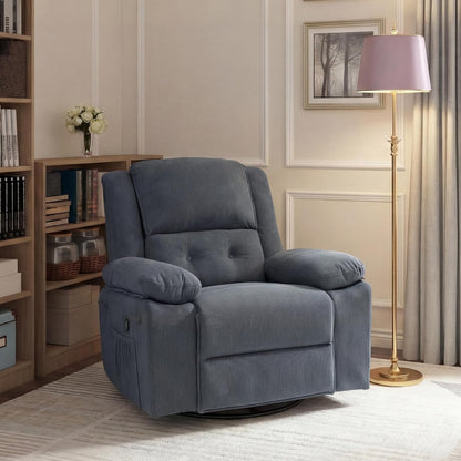 FLEXISPOT Swivel Rocker Recliner Chair for Adults, Massage Recliner Rocking Chair Nursery, 360° Swivel Nursery Glider for Living Room Bedroom, Beige (XRC2)