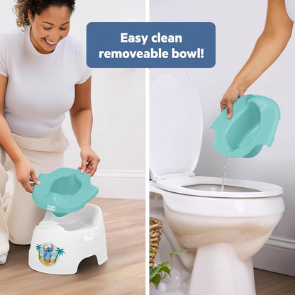 Bright Starts Disney Princess Full Comfort Potty Training Toilet, Easy Clean Removable Bowl, Splash Guard, High Back for Comfort & Stability, Toddlers up to 50 lbs