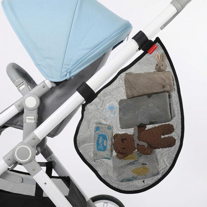 Universal Stroller Organizer Side Sling Polyester Net Mesh Bag in Black Fits for Nuna, Baby Jogger, Britax, Uppababy, Doona Strollers