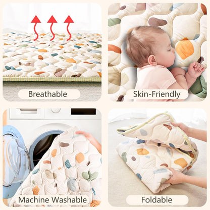 Baby Play Mat, 50x50 Playpen Mat with Super Soft Touch, Activity Mats with Upgraded Anti-Slip Bottom, Machine Washable Crawling Mats for Floor & Picnic (Animal Alphabets)