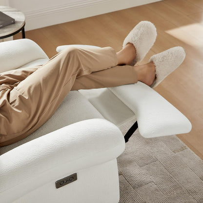 VANOMi Power Recliner Chair with USB & Type-C Charging, 270° Swivel Glider Rocker, Electric Nursery Recliner for Living Room, Bedroom, and Office, White