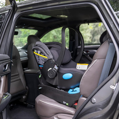 Clek Liing Infant Car Seat with Adjustable Load Leg, Compact, Lightweight Design, 7 Recline Positions, Easy-to-Use Rigid Latch, and Flame Retardant-Free (Railroad Ziip)